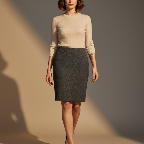 The Limited Collection Tweed Pencil Skirt Gray 8 - Picture 1 of 9